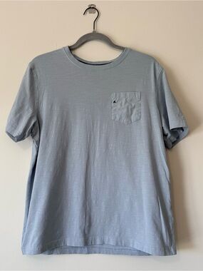 Classic Coastal Light Blue Cotton Tee Men’s Medium Preppy Minimalist Style